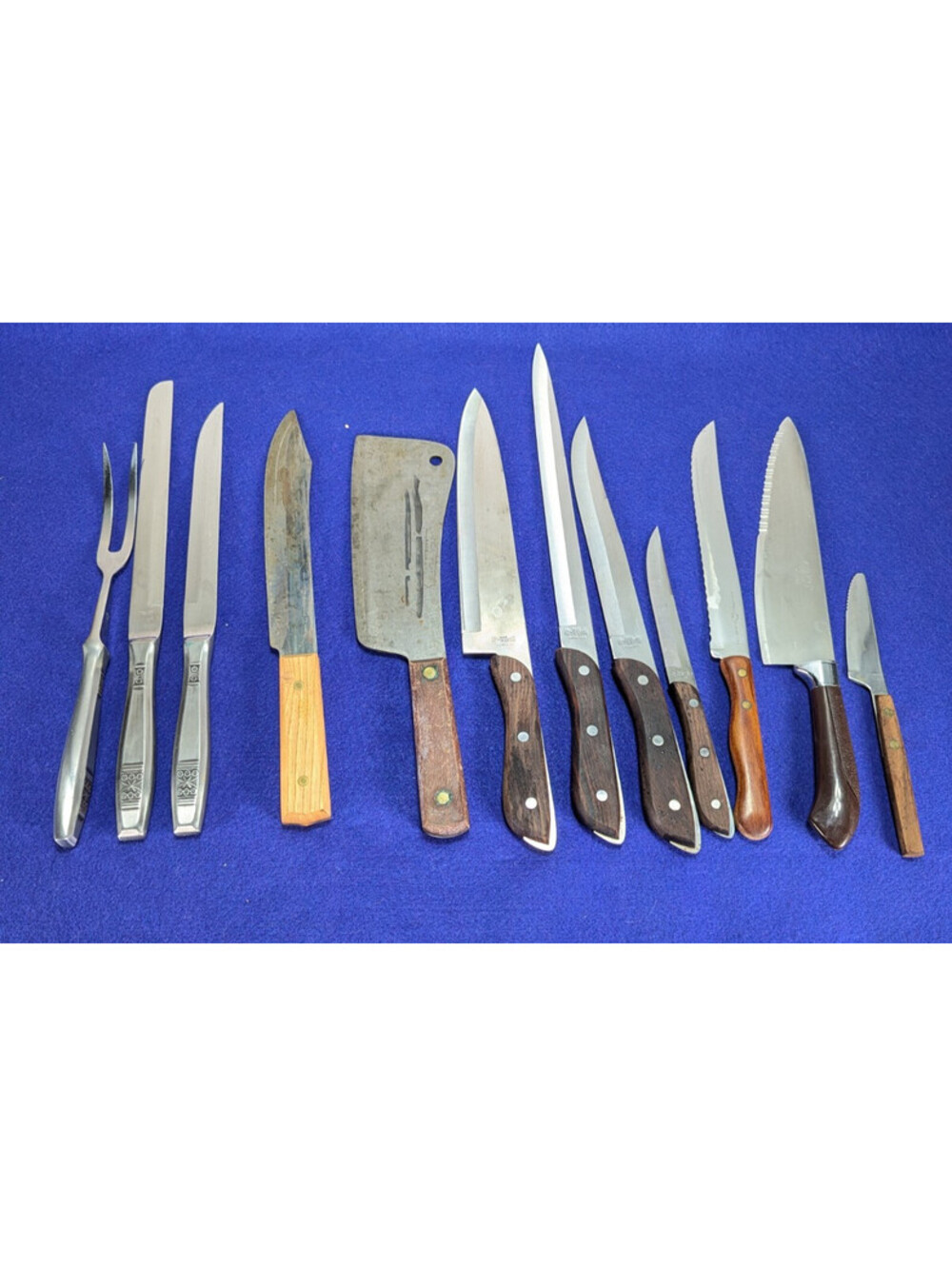 Chefs Cutlery Knives Lot of 12 Ekco Regent Sheffield Ginsu Madeira Utica Cleaver